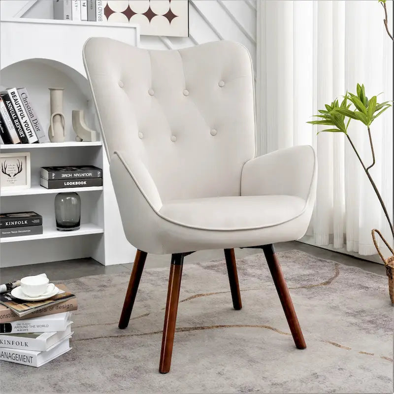 26.38 W Microfiber Flared Arm Accent Chair