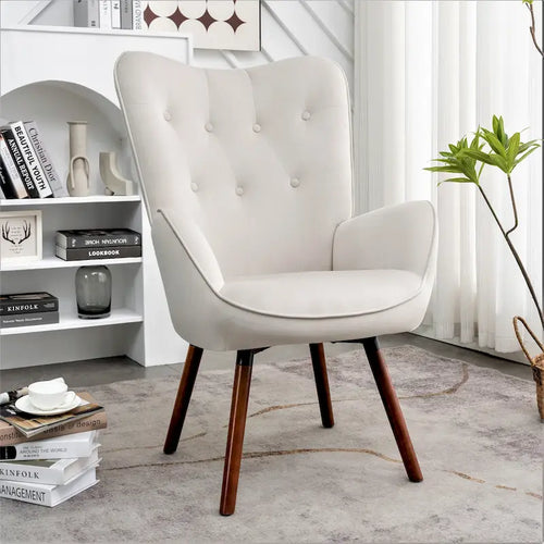 26.38 W Microfiber Flared Arm Accent Chair