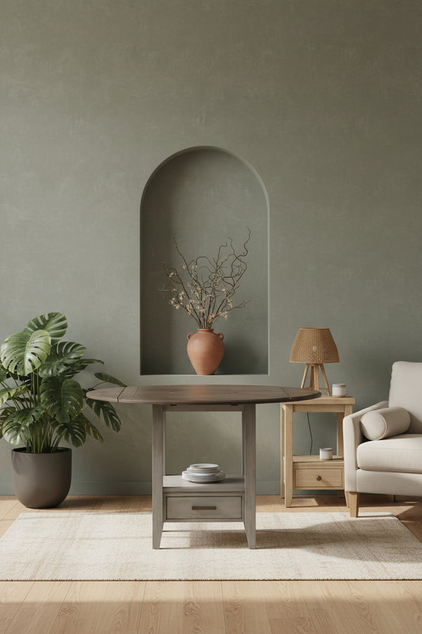 Steve Silver Two-tone Drop Leaf Counter Height Dining Table
