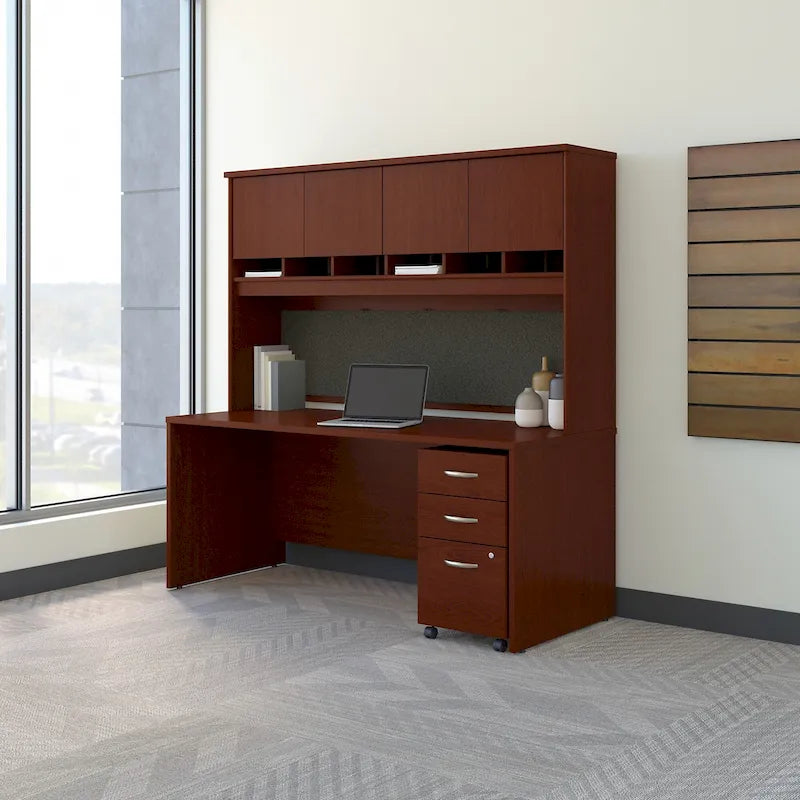 Series C 72 x 30 Desk with Hutch & Drawers