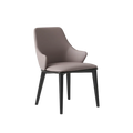 Mry 23 Inch Dining Chair Set of 2, Padded Tall Back, Beige Faux Leather