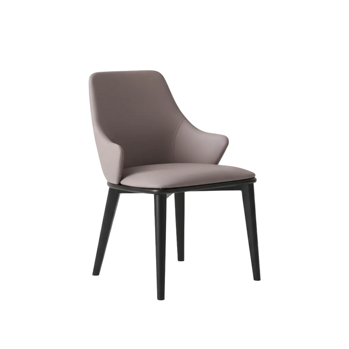 Mry 23 Inch Dining Chair Set of 2, Padded Tall Back, Beige Faux Leather