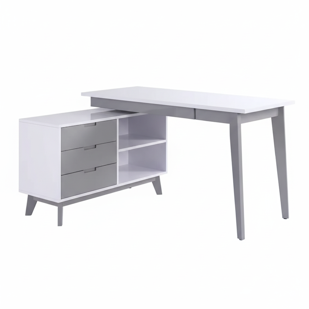 Modern 2-Tone Desk - Front Left 45°
